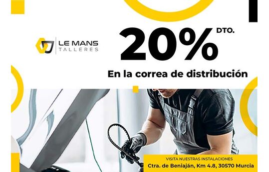 20% de descuento en Talleres le Mans para cambiar la correa de distribución