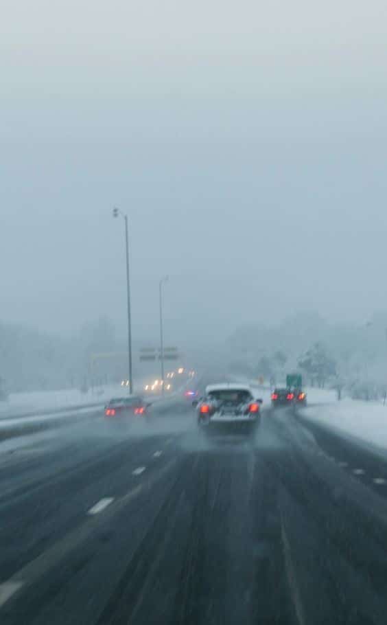 autovia con nieve